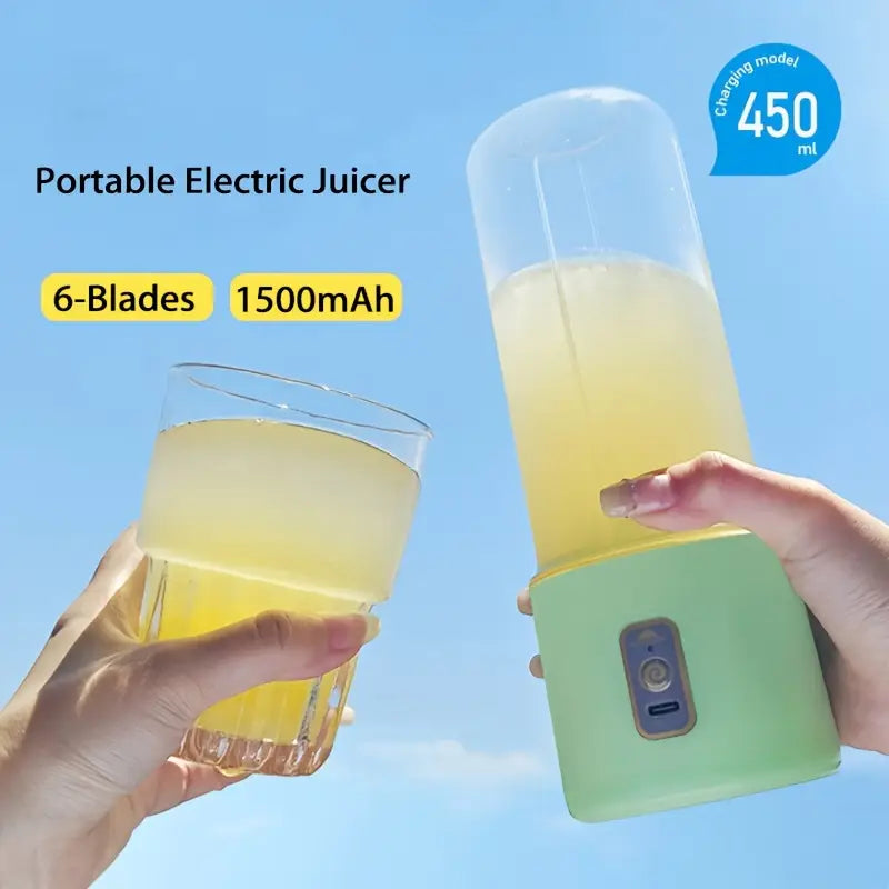 USB Rechargeable, Mini Blender with 6-Blade for Fresh Fruit Juicing Anywhere