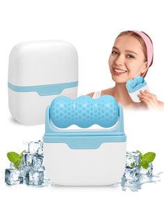 2-in-1 Facial Ice Roller for Puffiness, Migraine, Minor Injury, and Skin Care