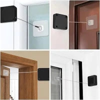 Portable Automatic Stainless Steel Door Closer Multifunctional Punch-Free Sensor Door Closer with Drawstring