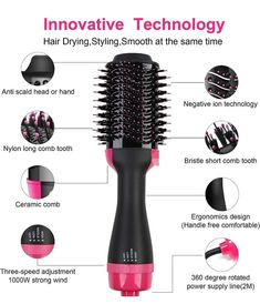 5 in 1 Hair Dryer Hot Comb Set Wet and Dry Professional Curling Iron Hair Straightener Styling Tool Hair Dryer Household