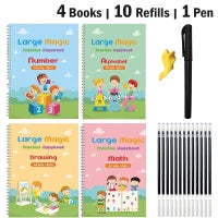 4 in 1 Magic Book Kids sank magic book education read and write book for kids with 10 refil & pen