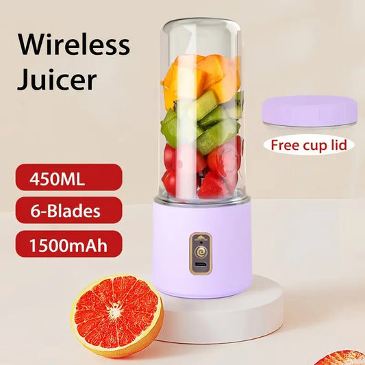 USB Rechargeable, Mini Blender with 6-Blade for Fresh Fruit Juicing Anywhere