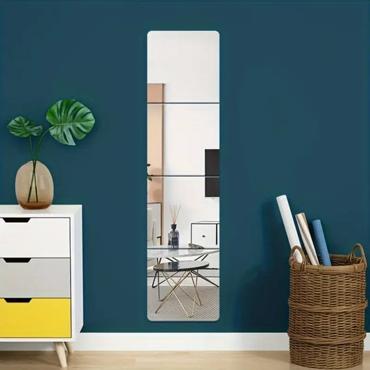 Self Adhesive Acrylic Mirror Square Shape, Flexible Plastic Mirror Sheets Wall Stickers, Frameless Small Wall Mirror, Non GLass Mirror, Wall mounted Sticky Mirror Gym Mirror