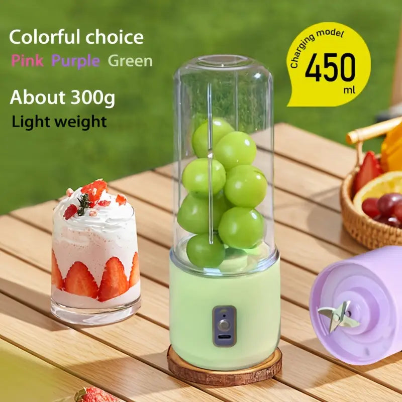 USB Rechargeable, Mini Blender with 6-Blade for Fresh Fruit Juicing Anywhere