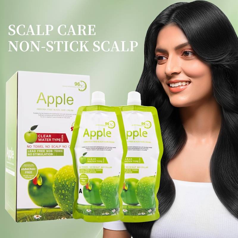 Apple Hair Color 96% Natural Black Ammonnia Free