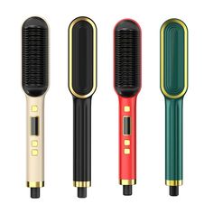 Hair Straightener Electric Brush - 2 In 1 Hair Hot Comb Anti-Scald Hair Straightener Brush For Girls - Electric Hair Straightening Comb - Quick Heating Hair Styling Comb - Electric Heated Hair Styler Tool.