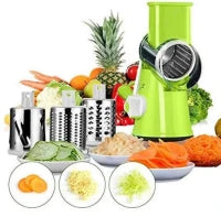 Drum Vegetable Cutter, Mandoline Slicer Spiralizer With 3 Interchanging Ultra Sharp Stainless Steel Drums Blades Rotary Cheese Grater Cylinders Drums Slicer Stainless Steel Cutter Slicer Shredder Grinder for Cheese Vegetable Fruit