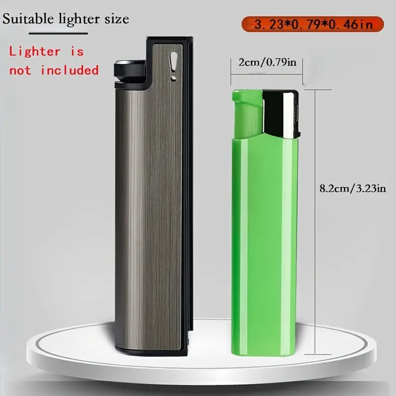 A Portable Automatic Drawing Golden Cigarette Case That Can Hold 8 84mm Cigarettes, With Good Waterproof Performance,