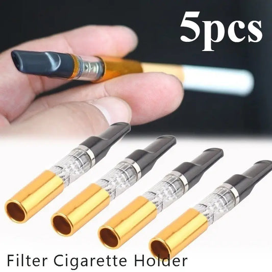 5pcs Premium Filter Cigarette Holders - Portable, Washable & Detachable - Stylish Smoking Accessories for Healthier Smoking, Plastic Material, Fits Regular Cigarette Boxes