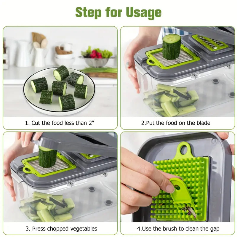 1 Set, 22in 1 Vegetable Chopper with 13 Blades, Multifunctional Fruit Slicer, Manual Food Grater, Vegetable Slicer, Knives and Containers, Onion Chopper, Home Potato Chopper, Kitchen Supplies, Kitchen Gadgets