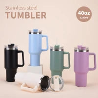 Stainless Steel Vacuum Insulated Tumbler 1200ml with Lid and Straw for Water, Iced Tea or Coffee