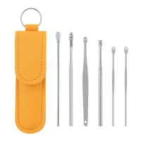 6Pcs/Set Earwax Pickers Stainless Steel Ear Cleaner Wax Removal Piercing Kit Curette Spoon Health Care Ear Cleaner Tools