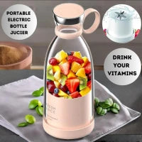 Portable mini Juicer Blender - 420ml Capacity,1200 mAh battery,6 Blades - USB Rechargeable Juice Maker for Citrus, Lemon, Vegetables, and Fruit Smoothies - Includes Squeezers and Reamers