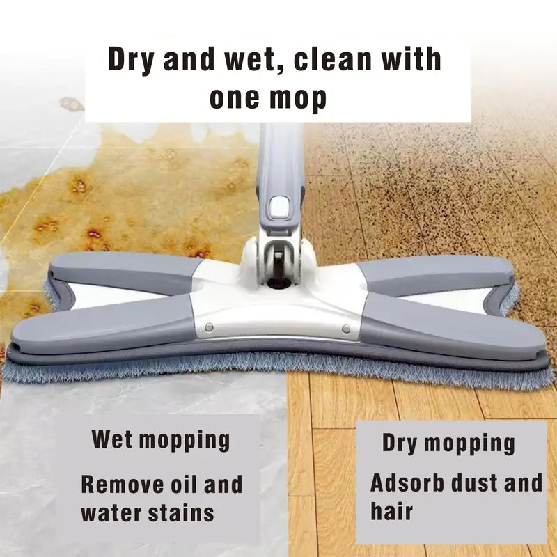 X Type Flat Floor Mop,Easy Squeeze Mop Cleaner