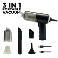 3 in 1 Portable Vacuum Cleaner Duster Blower Air Pump Wireless Handheld Clean Microscopic Dust From Car, Home, Computer, Laptop, Flower, Mirror, Vehicle Interior Cleaner