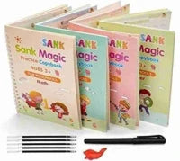 4 in 1 Magic Book Kids sank magic book education read and write book for kids with 10 refil & pen