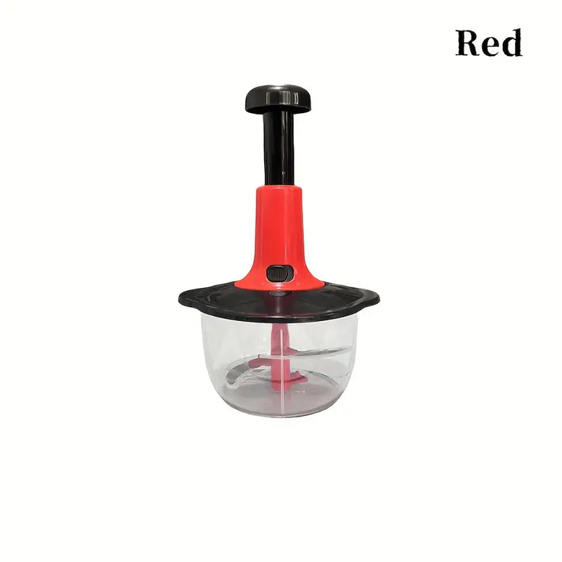 IMPORTED Premium Manual Hand-Push Food Chopper 2L Capacity for Effortless Chopping, Pureeing, and Mixing of Vegetables, Fruits, Nuts, and Meat with 4 Sharp Stainless Steel Blades and Easy-Clean Design Hand chopper machine