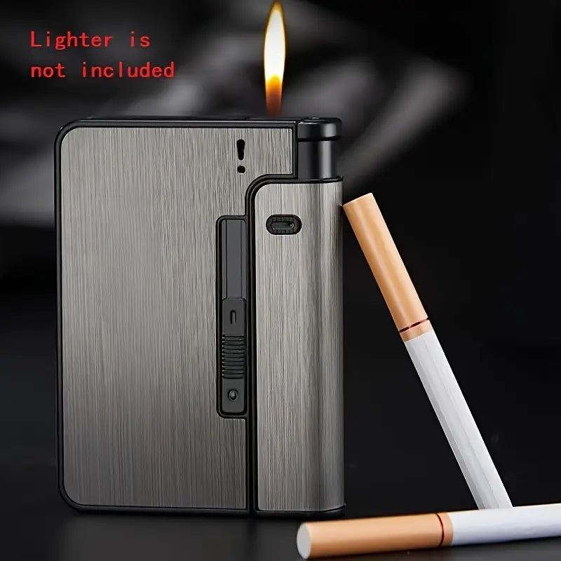 A Portable Automatic Drawing Golden Cigarette Case That Can Hold 8 84mm Cigarettes, With Good Waterproof Performance,