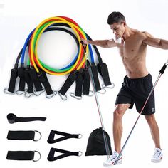 11(PCS) Power Exercise Resistance Band Set 5 in 1 Fitness Band Equipment for Men