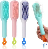 Self Cleaning Hair Brush, One Click Cleaning, Telescopic Hair Comb, Anti Static Hair Brush, Magic Cleaning Brush, Self cleaning Brush