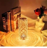 Crystal Table Lamp, Touch Remote Control Modern Nightstand Lamp, 16 Colors Changing Rose Table Lamp USB Rechargeable Bedside Light for Decorating Bedroom Living Room Dinner Bar - RGB Crystal Diamond Lamp for Home Decoration and Gifts