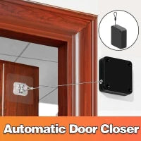 Portable Automatic Stainless Steel Door Closer Multifunctional Punch-Free Sensor Door Closer with Drawstring