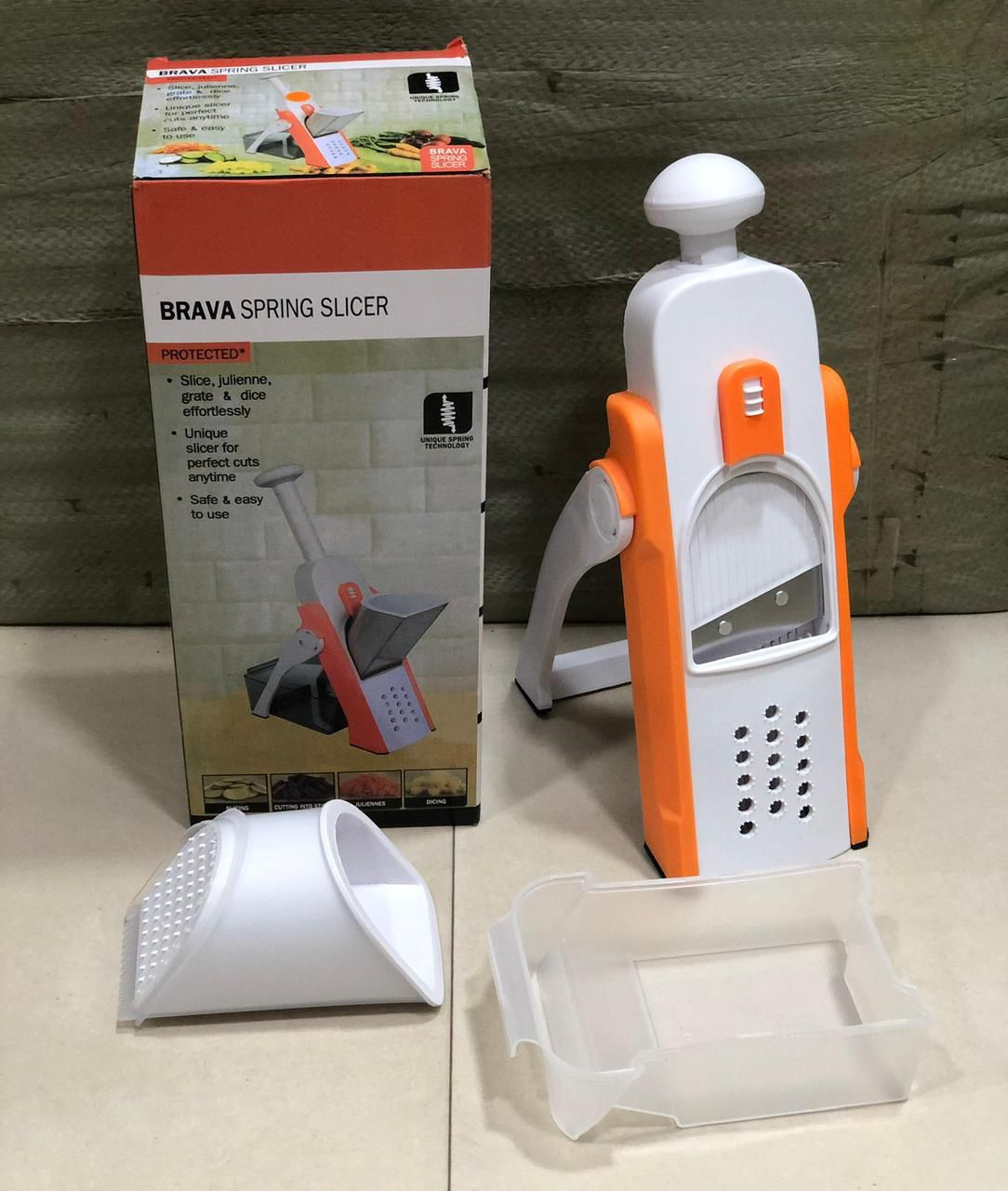 Original Brava Quality Smooth Spring mandolin Slicer with Box Packing