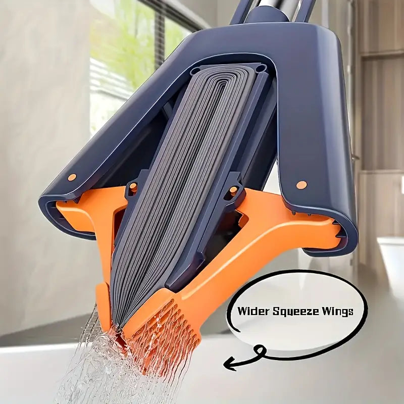 Floor Cleaning Squeeze Mop with Adjustable Steel Rod Handle Squeegee Absorber Sponge Mop for Home Kitchen KS