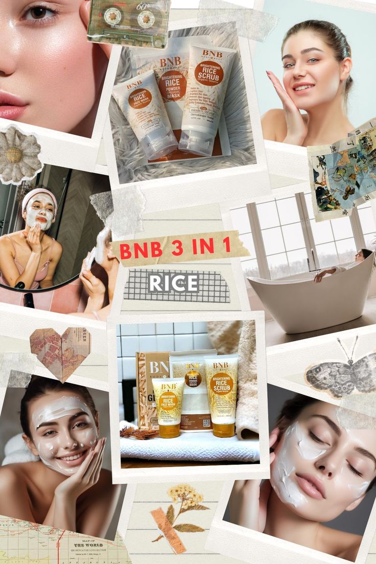 BNB Rice Extract Bright & Glow Kit (Rice Face Wash + Rice Scrub + Rice Mask)