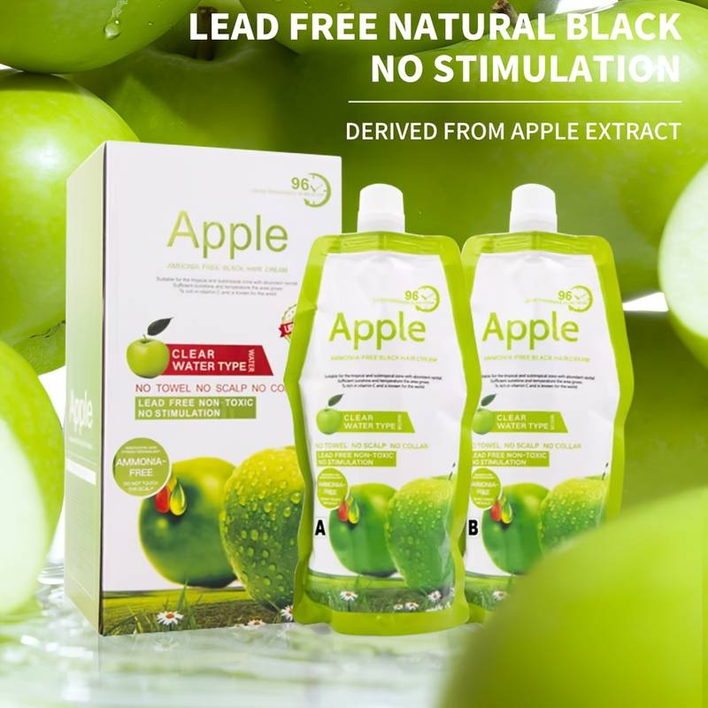 Apple Hair Color 96% Natural Black Ammonnia Free