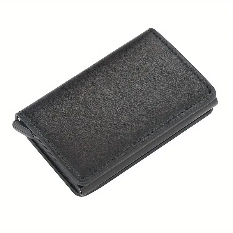 Credit Card Holder New Aluminum Case Card Wallet RFID PU Leather Pop Up Card Case Coin Purse Card Holder