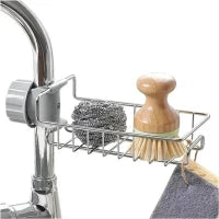 Sponge Holder for Kitchen Stainless Steel Faucet Rack Adjustable Sink Caddy Organizer Soap Drainer Bathroom Accessories