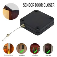 Portable Automatic Stainless Steel Door Closer Multifunctional Punch-Free Sensor Door Closer with Drawstring