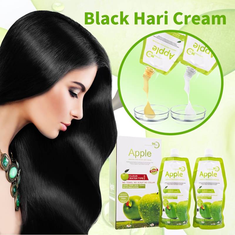 Apple Hair Color 96% Natural Black Ammonnia Free